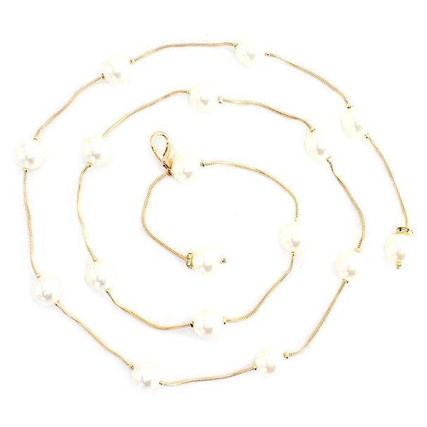 Zhuoxinder Réglable Ajusté Longue Chaîne De Taille Délicate Élégante Perle Acrylique Femmes Ceinture Mince Vêtements Ornement-Argent_voghion.com