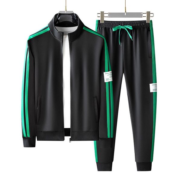 Lässiger Sportanzug für Herren, zweiteiliger Pullover mit Hose, trendiger Strickjacke für Teenager_voghion.com