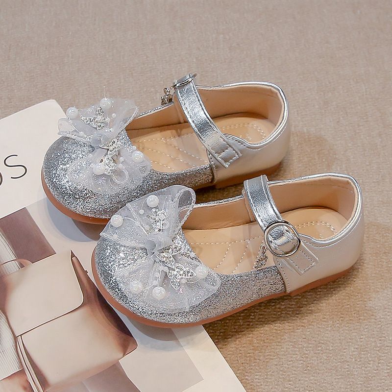 Children's Shoes Spring And Autumn New Style Girls Rhinestone Butterfly Princess Shoes Fashionable Girls Crystal Single Shoes_voghion.com