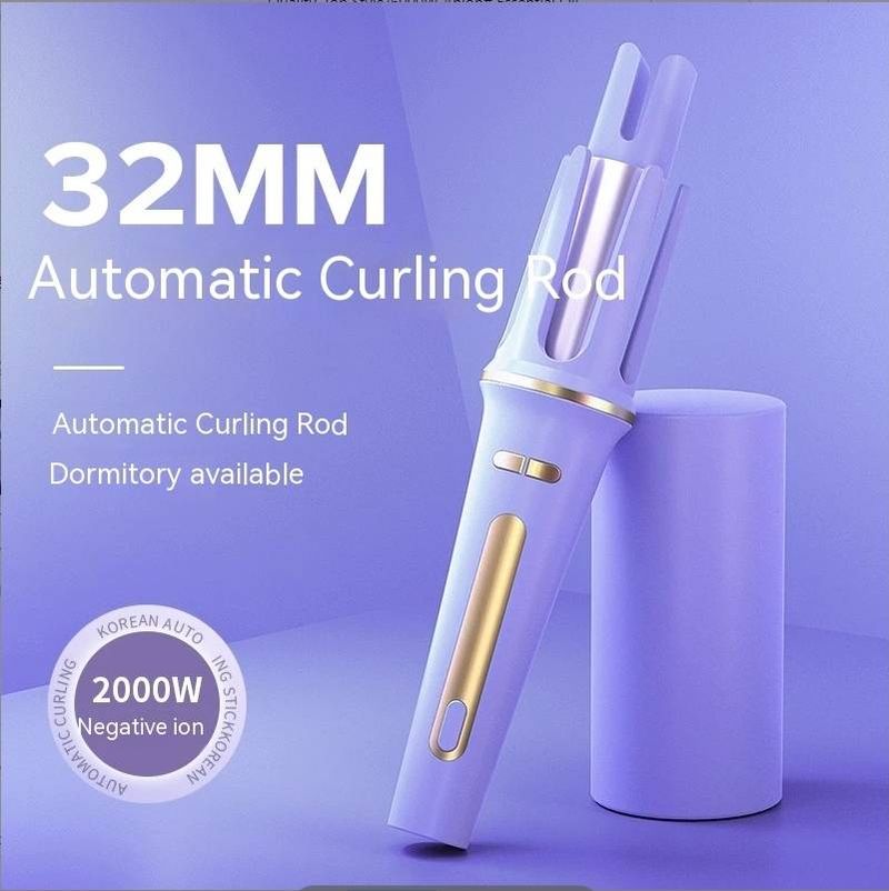 Vācija Automātisks matu ruļļotājs 32 mm liela viļņa liela ruļļa slinks automātiskais rullītis pret piedegumu, ilgstoši veidojošs, nesalīmējošs matu artefakts_voghion.com