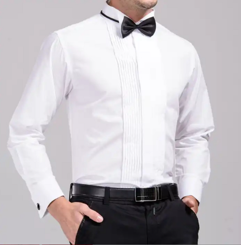 Men's Solid Colour Shirt Performance Tuxedo_voghion.com