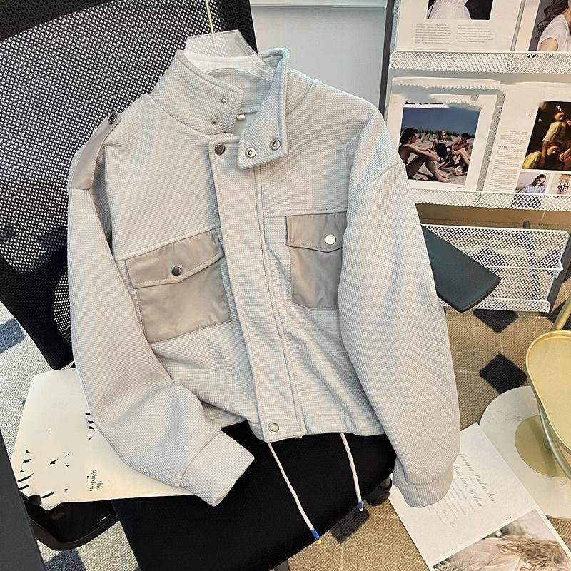 Completo sportivo e per il tempo libero in stile Xiaoxiang grigio, versione coreana autunnale, elegante, anti-età, sensazione di alta qualità, due pezzi_voghion.com