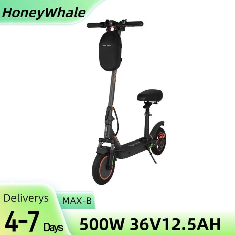 Trottinette électrique HONEYWHALE M2 MAX-B avec siège, 500 W 36 V 12,5 Ah 10 pouces_voghion.com