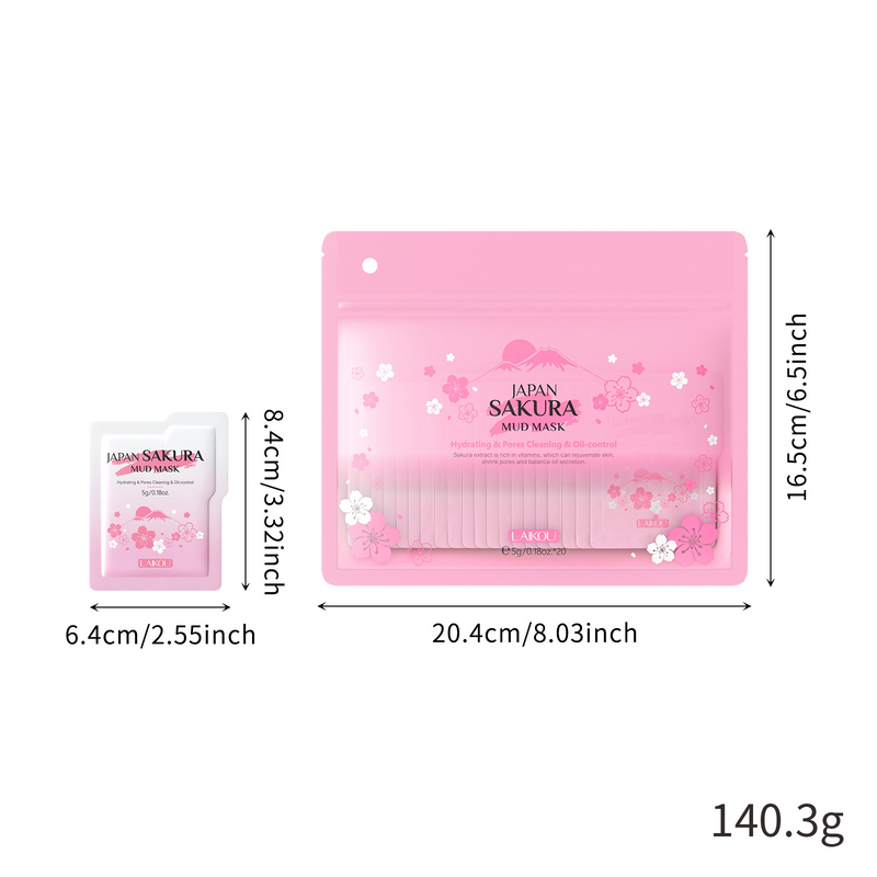 Treatments & Masks New Product Laico Sakura Mud Mask 5g*20pcs Hydrating, Cleansing, Pores_voghion.com