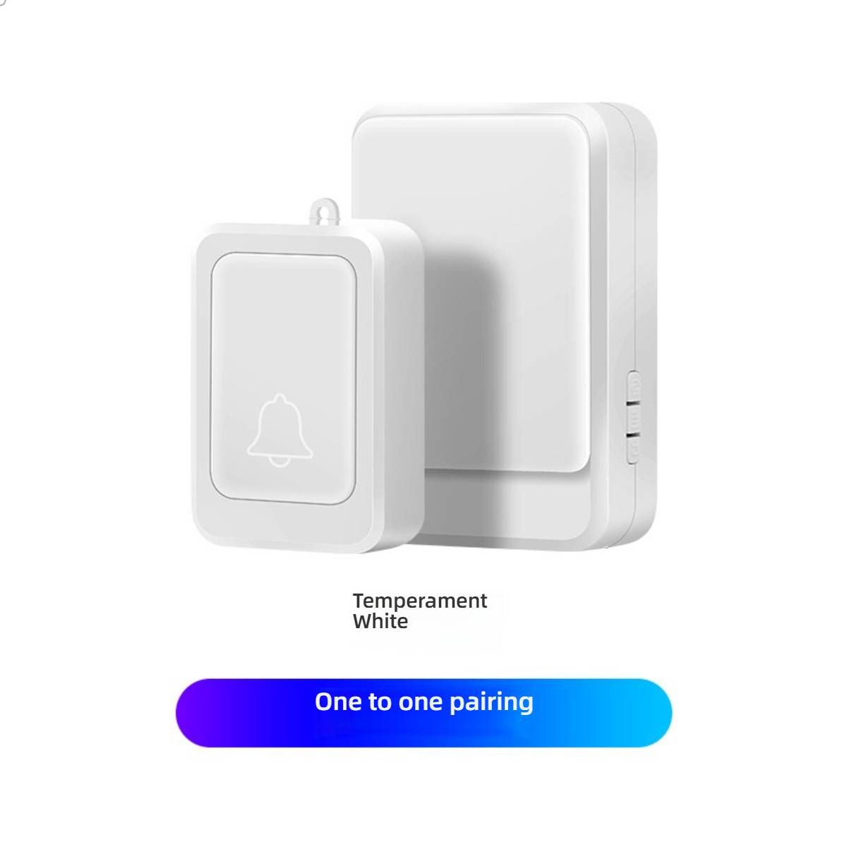 Wireless Doorbell With Remote – 28 Melodies, 50m Range, Flashing LED For Hearing Impaired (Battery-Powered, White, 1 Button + 1 Receiver)_voghion.com