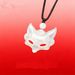 White Agate Fox Mask Pendant, Jasper Fox Necklace - A Unique Gift For Your Girlfriend On The Qixi Festival_voghion.com