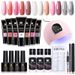 15ml Nail Extension Gel Set - With Nail Forms & Double-Head Brush | UV-Cured Crystal Extension Gel Kit_voghion.com