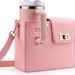 Vintage Style Crossbody PU Mug Bag - Adjustable Strap Small Drink Holder With Phone Pocket, RFID Card Slot For Coffee, Travel & Daily Use_voghion.com