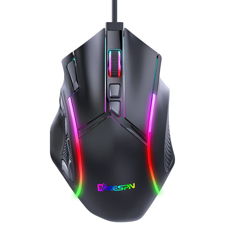 12800DPI Fre Makro RGB Gaming Maus 12 Programmierbare Tasten Spiel Maus RGB Licht Max Bis 6 Ebenen Für PC mac Gun PUBG Laptop_voghion.com
