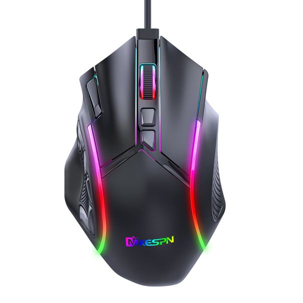 12800DPI Fre Makro RGB Gaming Maus 12 Programmierbare Tasten Spiel Maus RGB Licht Max Bis 6 Ebenen Für PC mac Gun PUBG Laptop_voghion.com