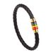 Heißer Verkauf Personalisierte Einfache Woven Leder Armband Armreif Regenbogen Bunte Mode Magnetverschluss Schmuck_voghion.com