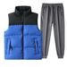 Tvådelad bomullsväst kostym för män plus stickade träningsbyxor i sammet_voghion.com