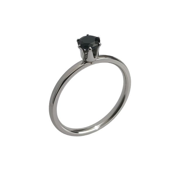 Elegant 6-Prong CZ Ring For Women - Handcrafted Titanium Steel Band With Sparkling Cubic Zirconia, Minimalist Geometric Design, Available In 9 Colors_voghion.com