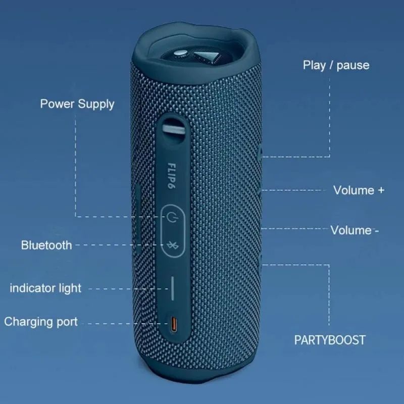 JBI Flip 6 Altoparlante Bluetooth wireless Trasmissione di alta qualità Scheda doppio altoparlante portatile Riproduzione altoparlante surround domestico_voghion.com