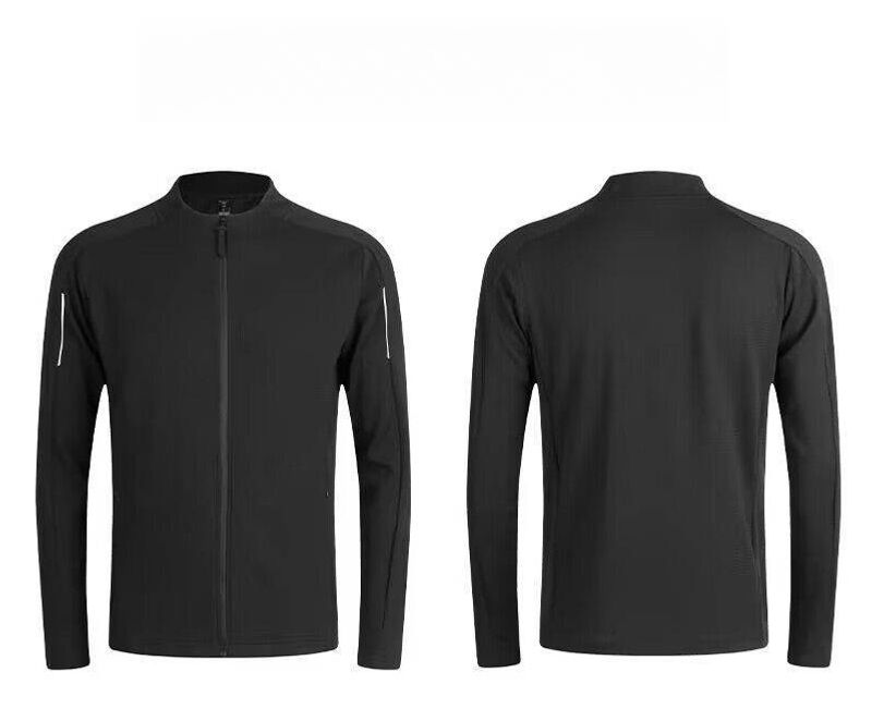 Erkek Giyim Spor Ceket Eğlence Koşu Yuvarlak Yaka Fermuarlı Hırka Kazak Hızlı Kuruyan Fitness Nefes Alabilir_voghion.com
