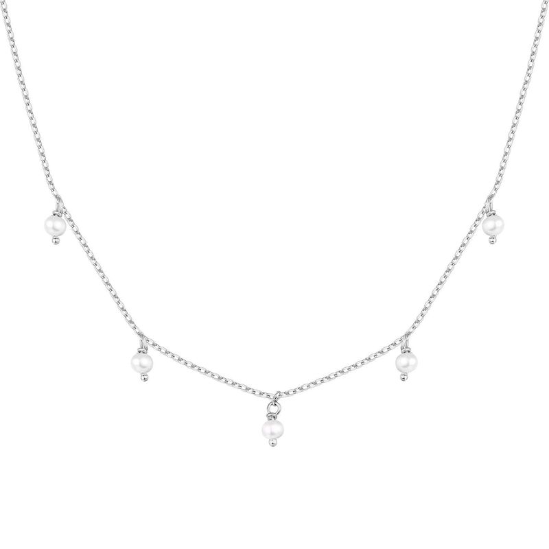Pearl necklace for women, simple and versatile, light luxury, elegant, niche design, stainless steel clavicle chain jewelry_voghion.com