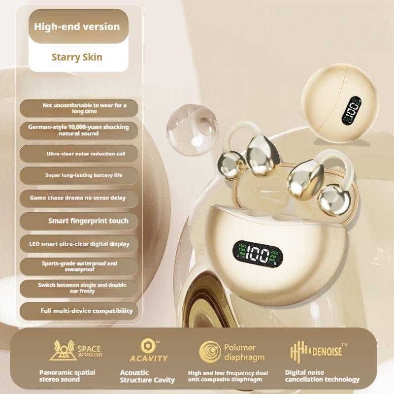 Wireless Bluetooth Earbuds With Directional Sound, Hi-Fi Stereo, Dual Noise Cancellation, 5.4 Bluetooth, IPX5 Waterproof, 8H Playtime For Sports_voghion.com