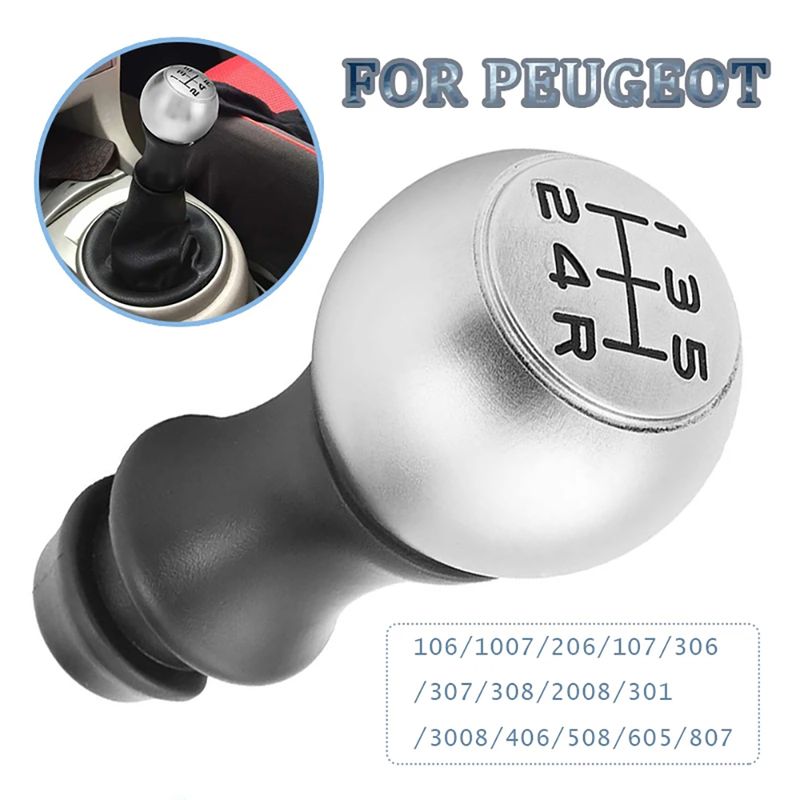 5-Gang-Auto-Knopfhebel, matt, VTS-Aluminiumlegierung, Sport-Schaltkopf für Peugeot 106 1007 206 107 306 307 308 2008_voghion.com
