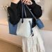 Beibei Shangpin 2024 Summer New Fashion Color Contrasting Mother Tote Casual Large One Shoulder Trendy Women's Bag_voghion.com