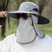 Men's Detachable Sun Hat - Full Face Coverage & Wide Brim For Maximum UV Protection_voghion.com