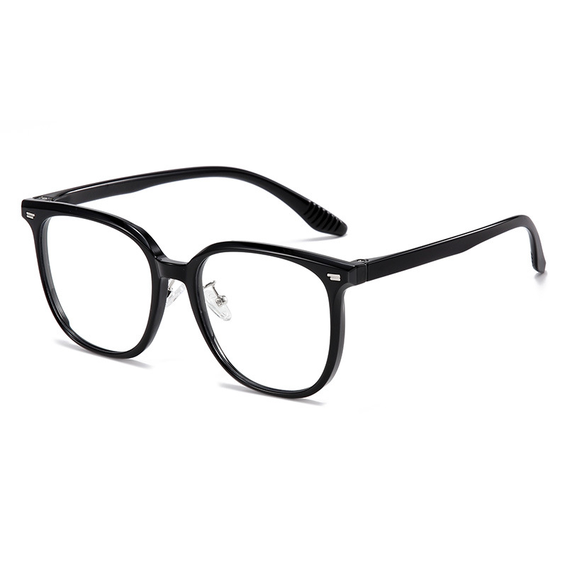 Unisex Large Frame Anti-blue Light With Myopia Optical Frame Plain Red High Elastic Light Black Frame_voghion.com
