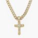 Unique Cross Niche Design Street Full Diamond Clasp Cuban Necklace Jewelry Accessories_voghion.com