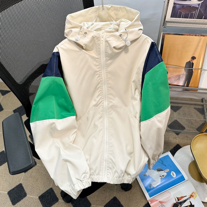 Patchwork Hooded Heren en Dames Lente & Herfst Wandeljack_voghion.com