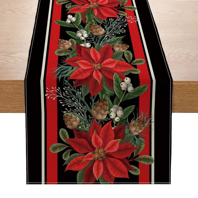 New Christmas decoration creative printing table decoration cloth Christmas holiday kitchen entrance small tablecloth 2024_voghion.com