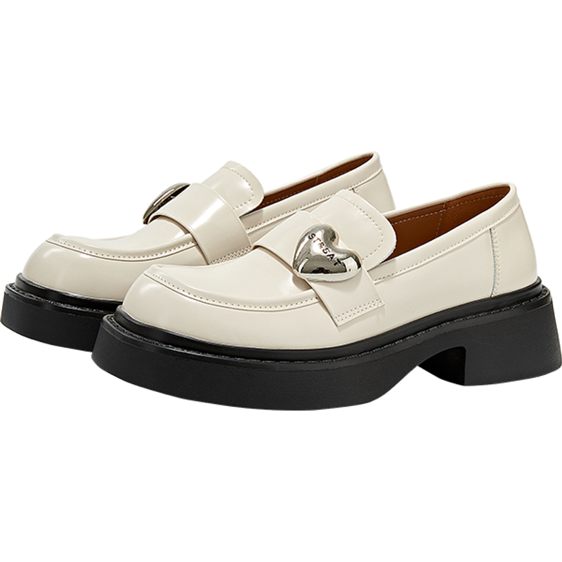 ST&SATSweet And Chic Loafers For Spring/Summer - Round Toe, Chunky Heel Women's Shoes, Lightweight And Elevating, Perfect For JK Uniforms_voghion.com