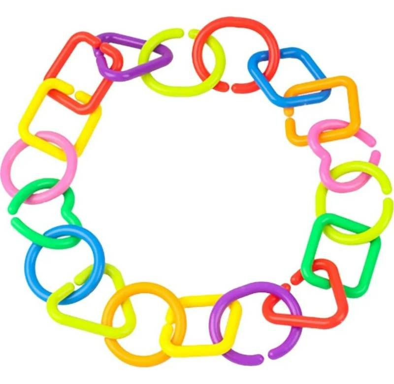 35 juguetes geométricos con cadena y hebilla, juguetes antiestrés para niños, juguetes geométricos para entrenar la concentración y la coordinación ojo-mano._voghion.com