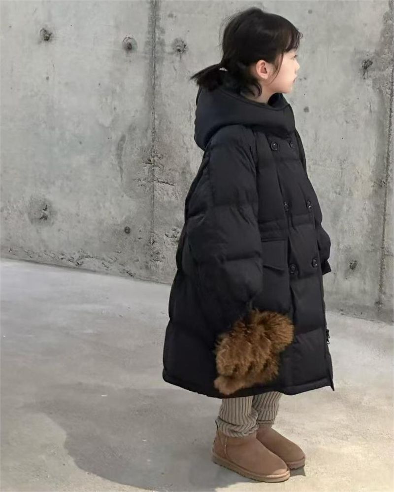 Down Cotton Jacket, 2024 Winter Clothing, New Fashionable Thick Coat, Girls' Medium and Large Children's Long Coat_voghion.com