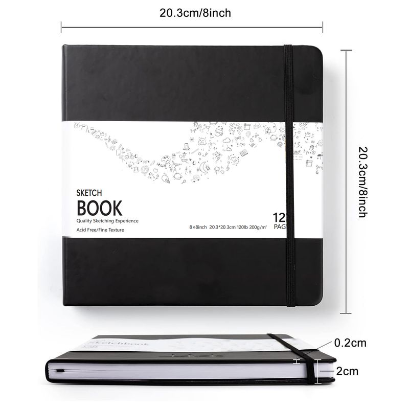Sketchbooks Thickened Sketchbook Leather Painting Book Square Marker Painting Book Art Student Blank Watercolor Book_voghion.com
