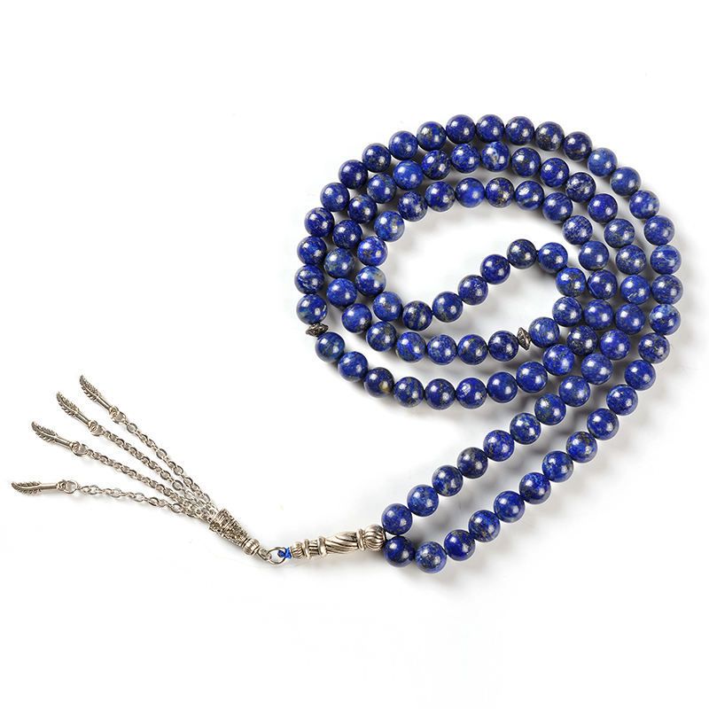 Collana con perline rotonde naturali da 6 mm, catena con perline di lapislazzuli da donna, braccialetto alla moda, regalo per un amico_voghion.com