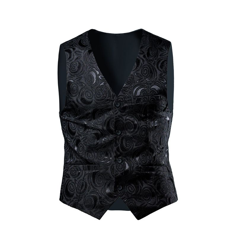 Ropa para hombre Chaleco de traje informal para hombre Chaleco formal de cuello en V de moda de talla europea para hombre_voghion.com