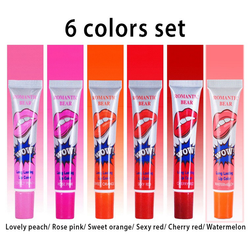 \12304; Färdigt lager】Peel Off Tint Tattoo Makeup Läppstift Långvarig Läpp Vattentät Läppbehandling_voghion.com