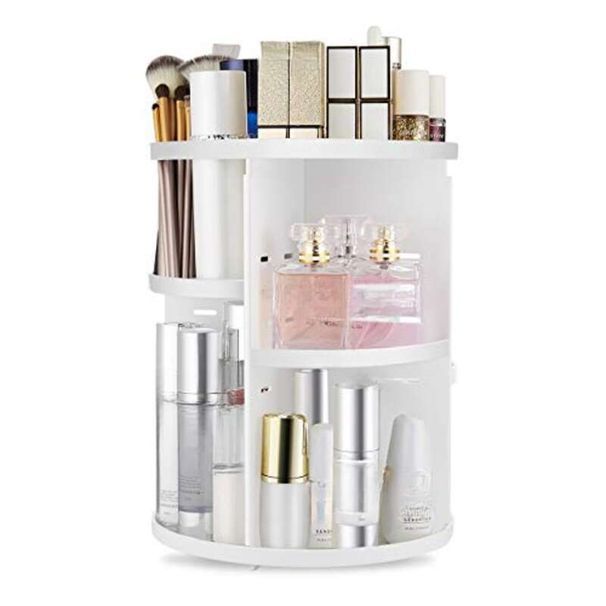 Seinlife 360 Grad DIY justierbar rotéierend Klammer, ausklappbar Späicherkëscht, grouss Kapazitéit Makeup Stand, gëeegent fir_voghion.com