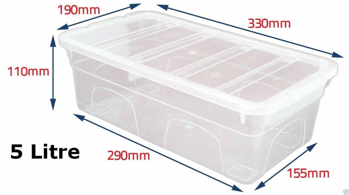 Stackable Clear Plastic Storage Box Boxes With Lids Home Office Strong UK Made_voghion.com