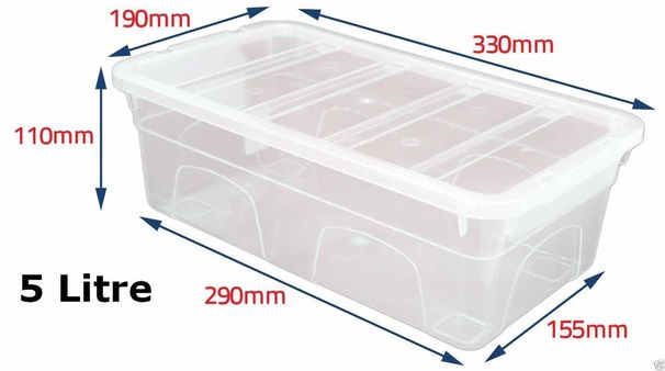 Stackable Clear Plastic Storage Box Boxes With Lids Home Office Strong UK Made_voghion.com
