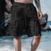 Men's Cargo Shorts With Multiple Pockets & Drawstring - Breathable Linen Cotton Summer Shorts For Beach, Hiking & Casual Wear_voghion.com