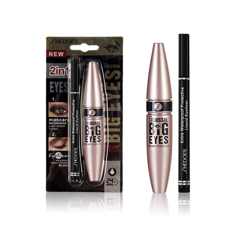 SHEDOES Waterproof & Smudge - Proof Mascara And Eyeliner Set - Intense Volume And Long - Lasting_voghion.com