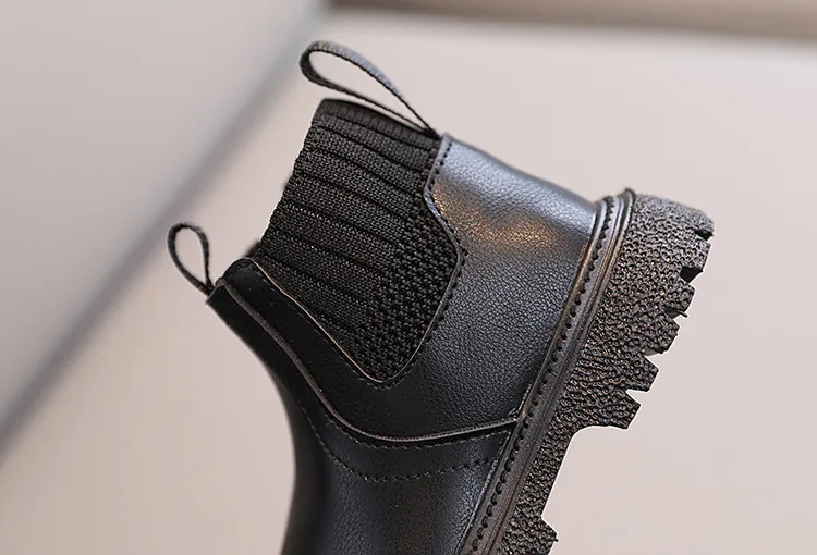 Child's shoes Boys' side zipper fashion Doc Martens girls' soft-soled fashion boots_voghion.com