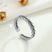 Anello aperto intrecciato in argento puro con motivo intrecciato, stile coreano, gioielli di moda per donna_voghion.com