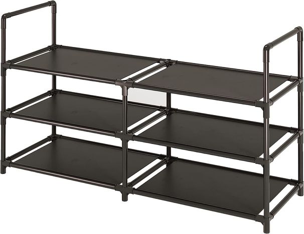 Organizador familiar de múltiples capas, resistente al polvo, para zapatos, ahorra espacio, con marco de metal y cubierta de tela no tejida para la entrada del dormitorio._voghion.com