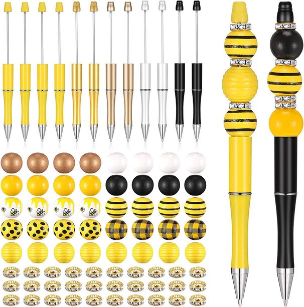 12 Sets Kunststoff Perlen Stift Leopard Kuh Zebra Holzperlen Set DIY Holzperlen Dekostift Farbe Großlochperlen Silikon_voghion.com