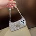 3D Bling Diamond Rhinestone Phone Case For IPhone 17 Air 16 15 14 Plus 13 12 Pro Max 11 Glitter Glitter Handbag Style Cover_voghion.com