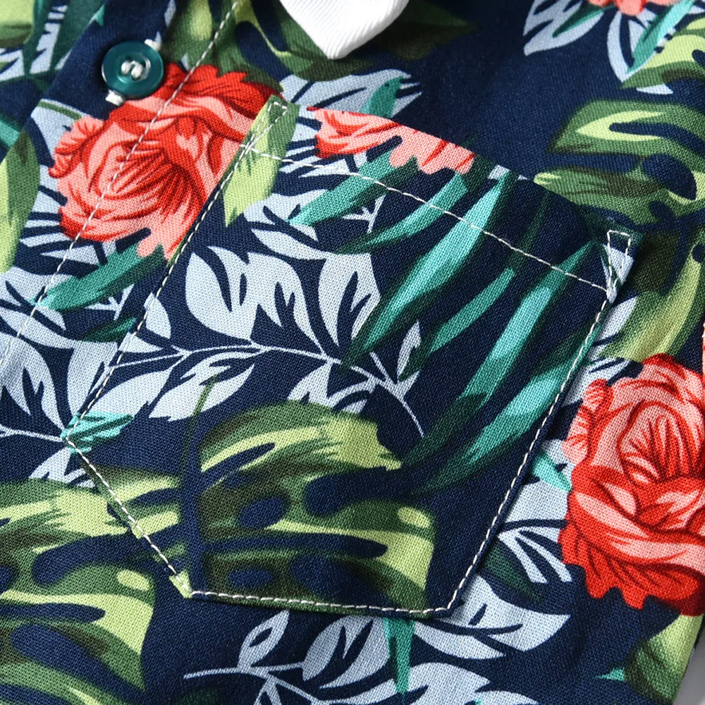 Vêtements pour enfants vêtements pour enfants nouveau style été garçons chemise florale tendance short à manches courtes costume de style plage hawaïenne_voghion.com