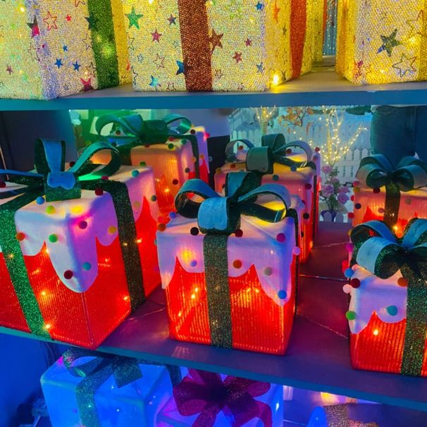 Scatola di illuminazione e Natale a LED per esterni Scatola di illuminazione regalo e giardino Luce di Natale pieghevole per esterni Luce per interni Luce per interni_voghion.com