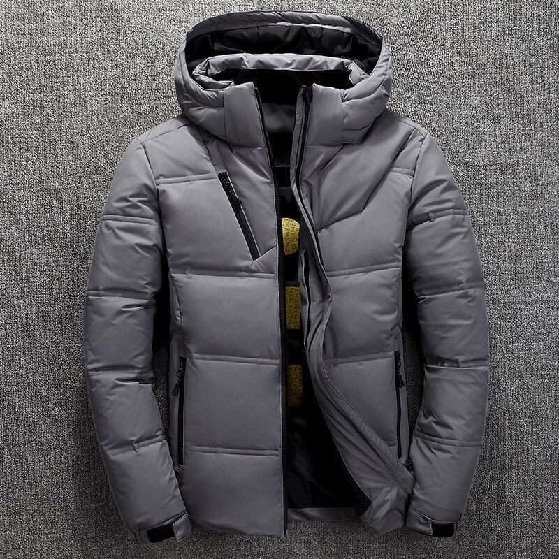 ​​Men’s Short Puffer Jacket – 550FP White Duck Down, Lightweight Hooded Coat For Streetwear & Daily Commute (Black/Grey/Red, M-4XL,)​​_voghion.com