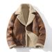 Men's Vintage-Inspired Faux Shearling Jacket – Fleece-Lined Winter Coat With Notch Lapel (Brown, M-5XL)_voghion.com