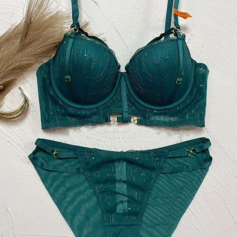 Women's clothing sexy lace underwear, small breasts, push-up bra set, anti-sagging side push-up, large size bra_voghion.com